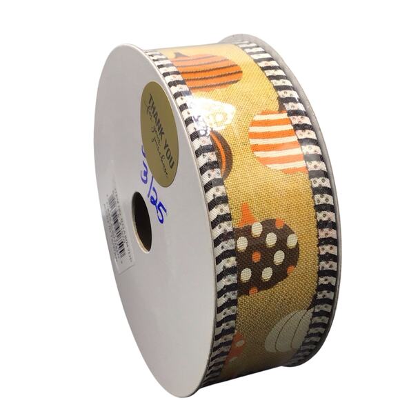 Fall Ribbon Lot 6 Rolls Wired Edge Pumpkins Plaid Gnomes Autumn Leaves Harvest 6 - Picture 7 of 11